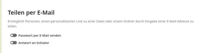 Teilen per E-Mail
Passwort via E-Mail senden