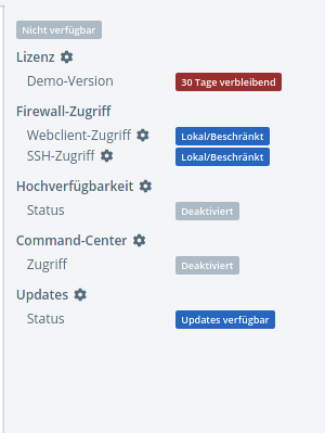 rechts im Webinterface, license